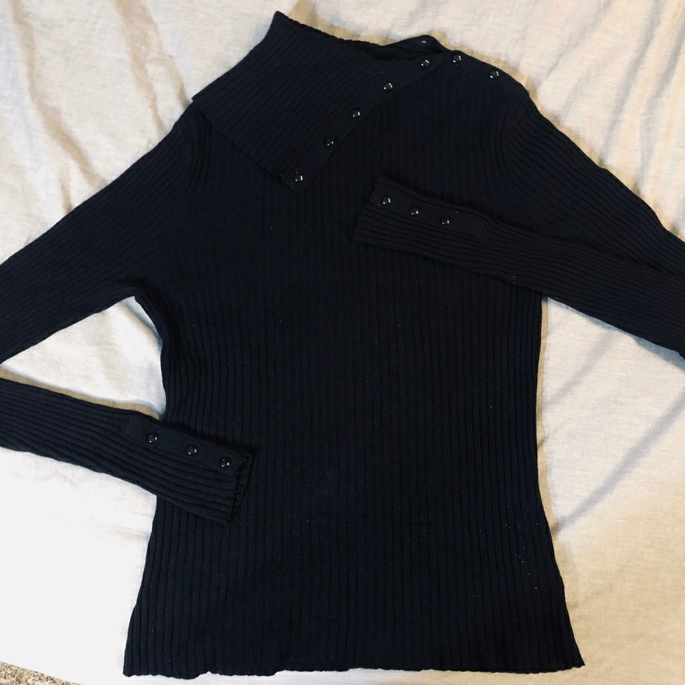 Worthington Collared Sweater Black